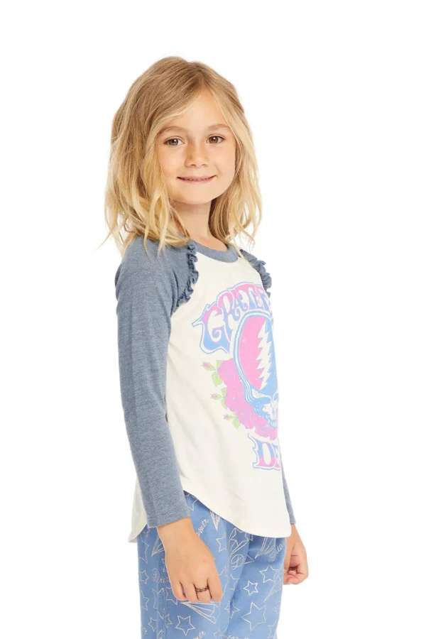Best Sale Grateful Dead Skull & Roses Baseball Tee Women/Kids Girls | Music