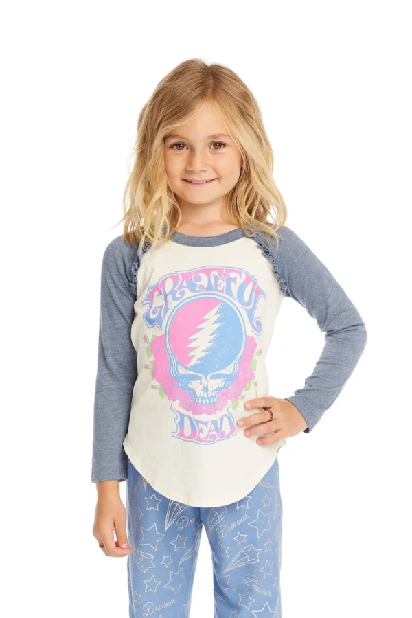 Best Sale Grateful Dead Skull & Roses Baseball Tee Women/Kids Girls | Music