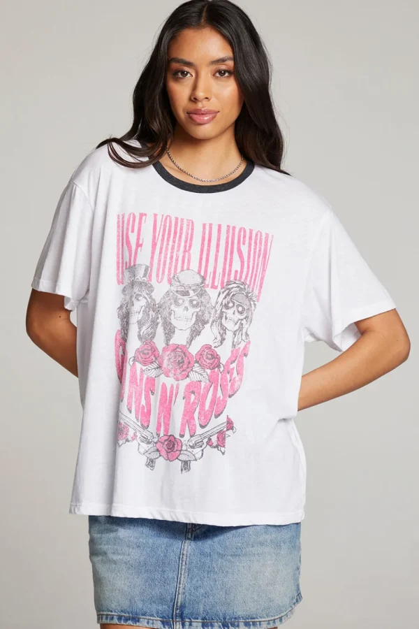Hot Guns N' Roses Use Your Illusion Skull Tee Women Loungewear | Music