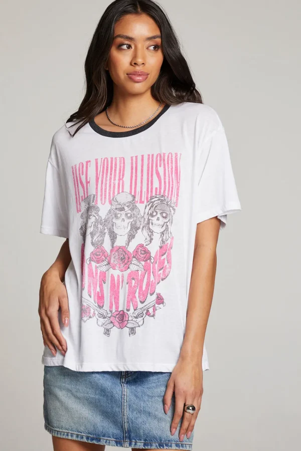 Hot Guns N' Roses Use Your Illusion Skull Tee Women Loungewear | Music