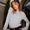Hot Hailey Heather Grey Long Sleeve Women Loungewear | Tops