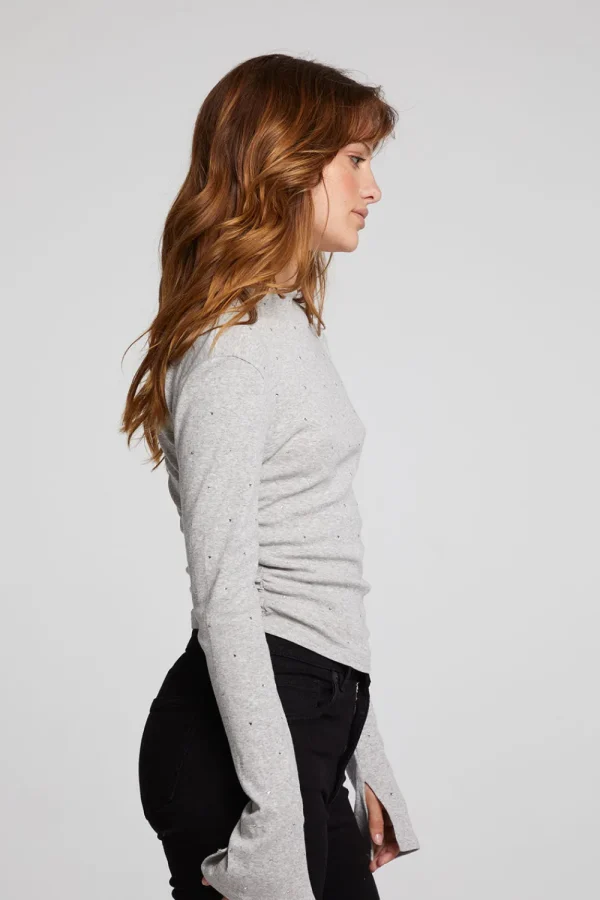 Hot Hailey Heather Grey Long Sleeve Women Loungewear | Tops
