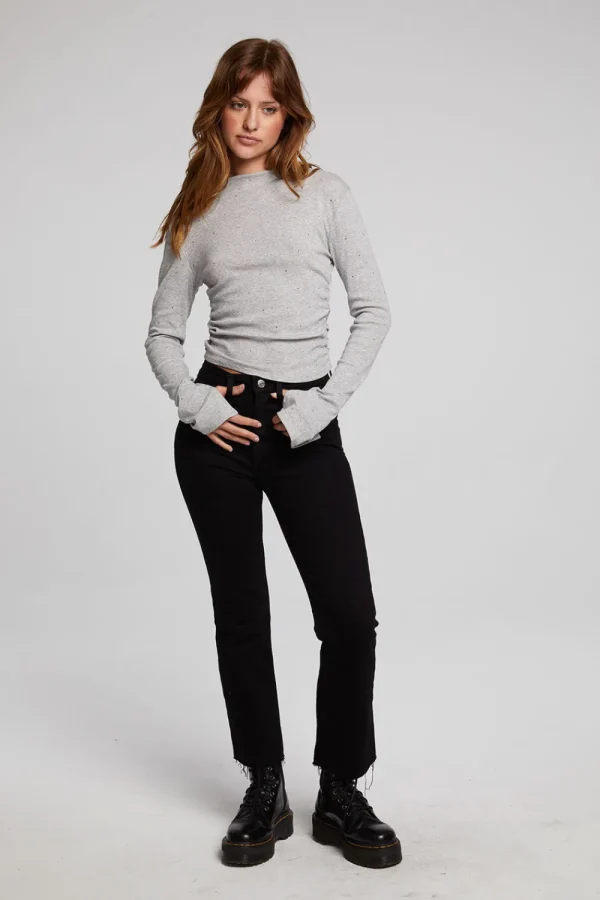 Hot Hailey Heather Grey Long Sleeve Women Loungewear | Tops