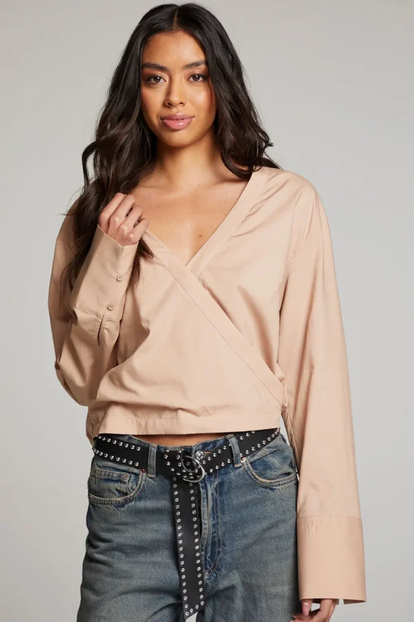 Best Sale Haleyy Warm Taupe Blouse Women Loungewear | Tops