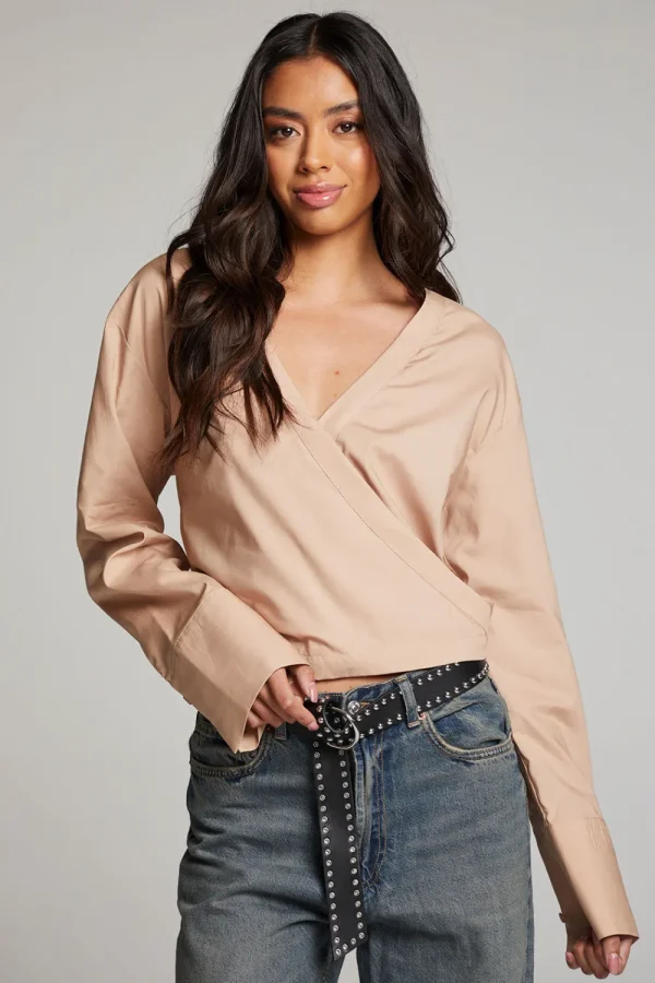 Best Sale Haleyy Warm Taupe Blouse Women Loungewear | Tops