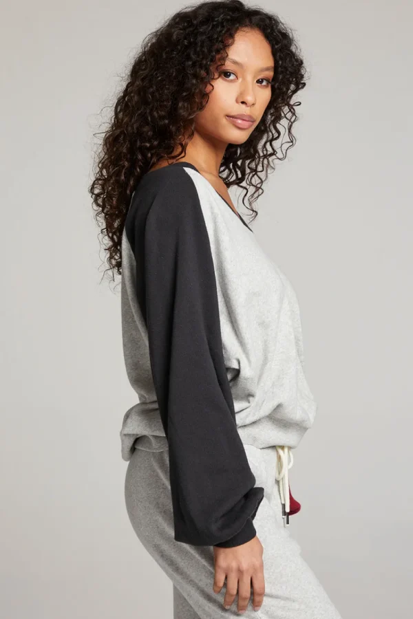 Sale Hannah Fire Color Block V Neck Pullover Women Loungewear | Tops