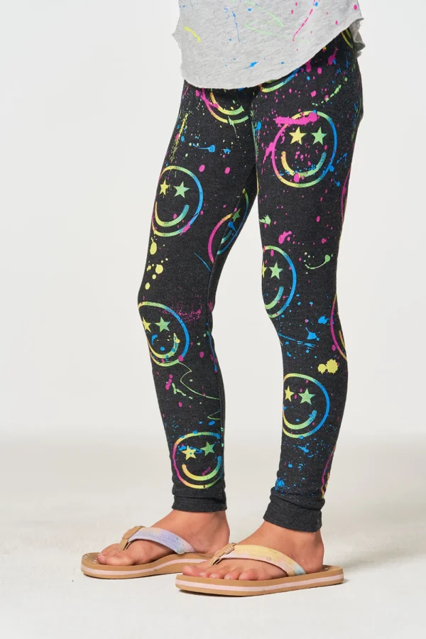 Clearance Happy Face Leggings Kids Girls