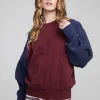 Hot Harvard Wine Red And Mood Indigo Pullover Women Loungewear