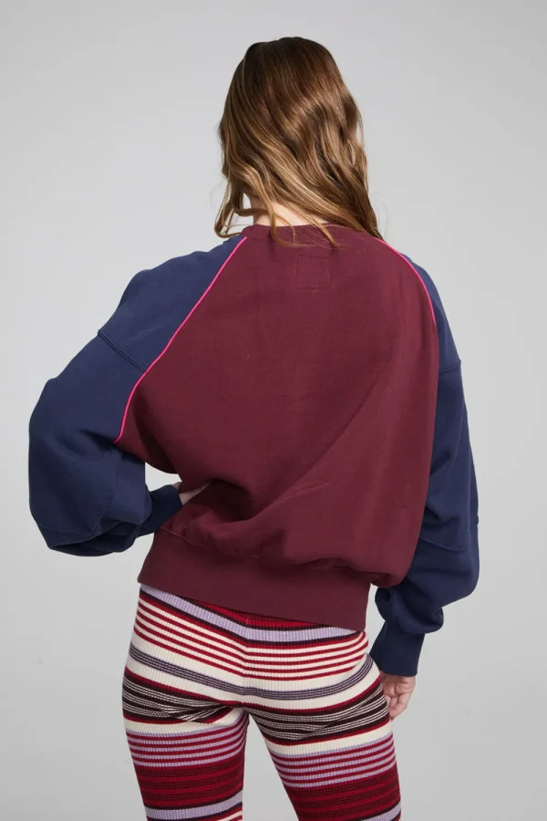 Hot Harvard Wine Red And Mood Indigo Pullover Women Loungewear