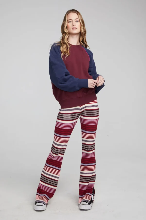 Hot Harvard Wine Red And Mood Indigo Pullover Women Loungewear