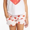 Cheap Heart Strawberry All Over Girls Shorts Kids Girls