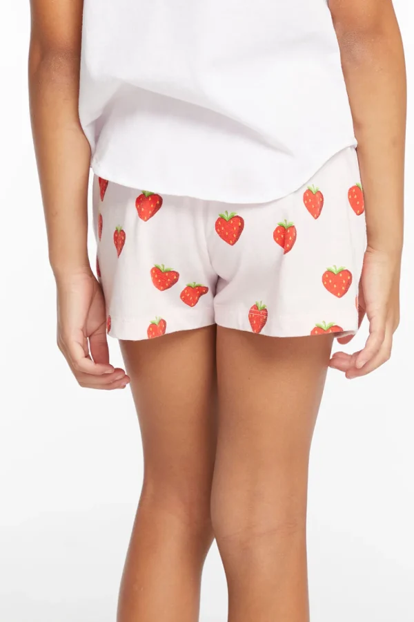 Cheap Heart Strawberry All Over Girls Shorts Kids Girls