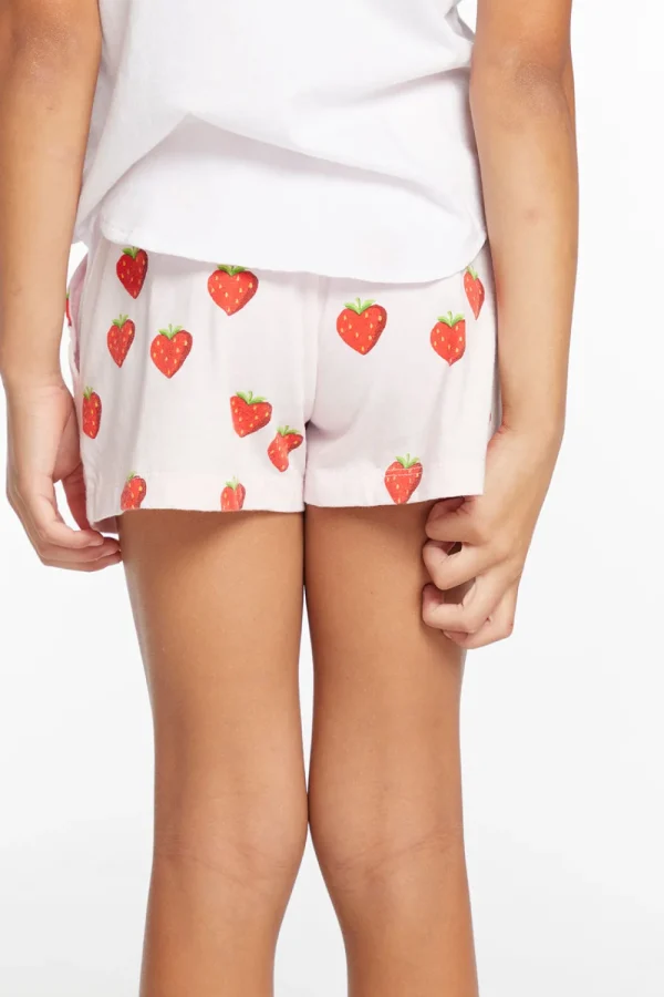 Cheap Heart Strawberry All Over Girls Shorts Kids Girls