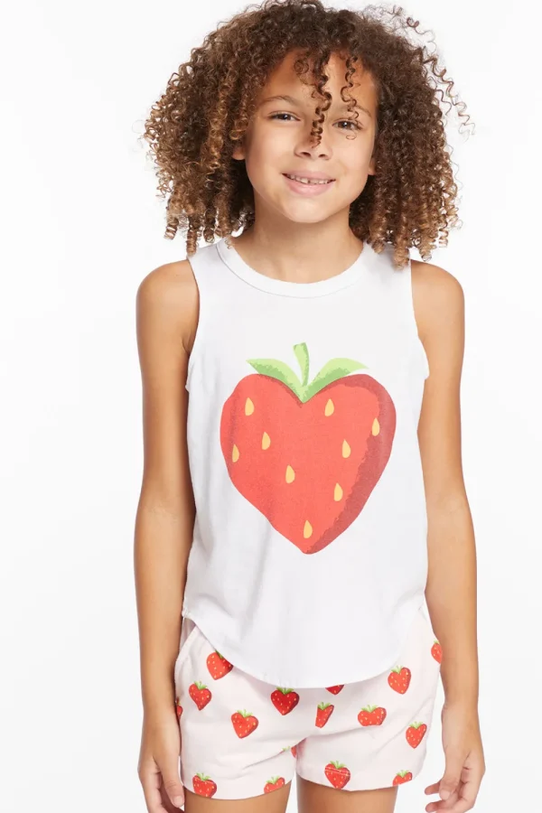 Discount Heart Strawberry Girls Vintage Jersey Shirttail Muscle Kids Girls