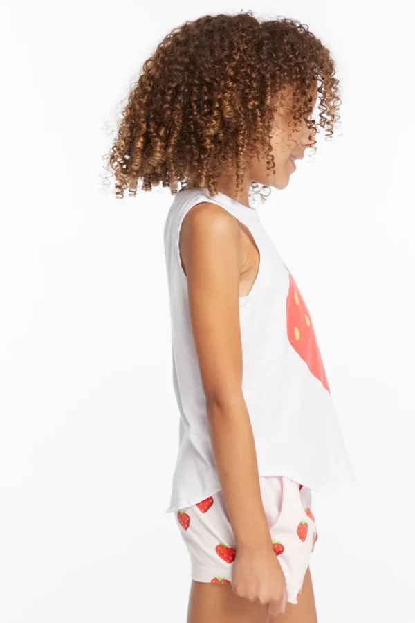 Discount Heart Strawberry Girls Vintage Jersey Shirttail Muscle Kids Girls