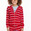 Cheap Heart Stripe Girls Zip-up Hoodie Kids Girls