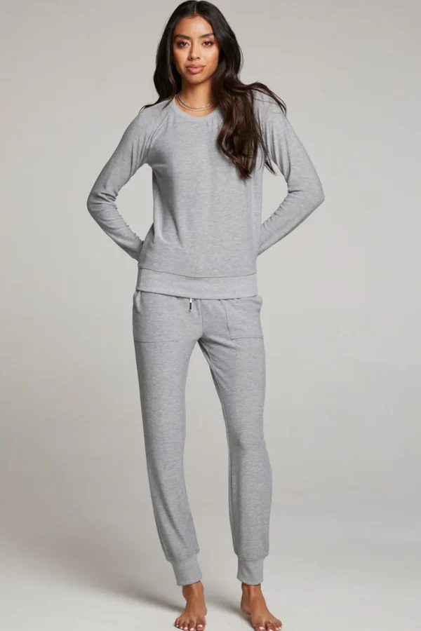 Sale Heather Grey Long Sleeve Raglan Pullover Women Loungewear | Tops