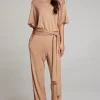 Cheap Heather Warm Taupe Jumpsuit Women Loungewear | Bottoms