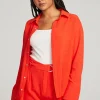 Hot Helena Flame Button Down Women Loungewear | Tops