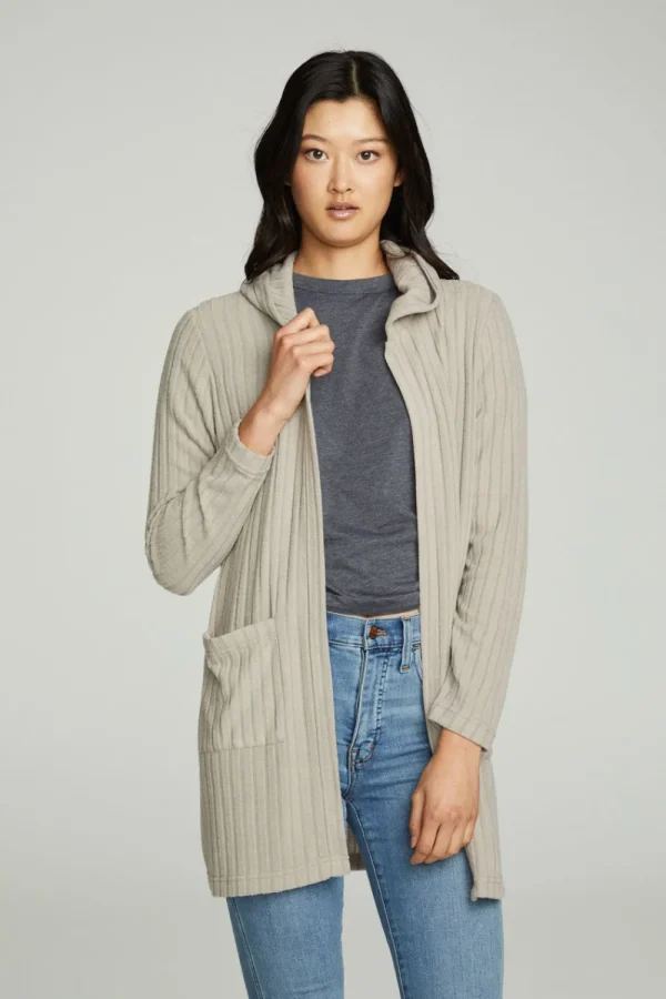 Online Hooded Open Duster Cardigan With Pockets Women Outerwear | Tops