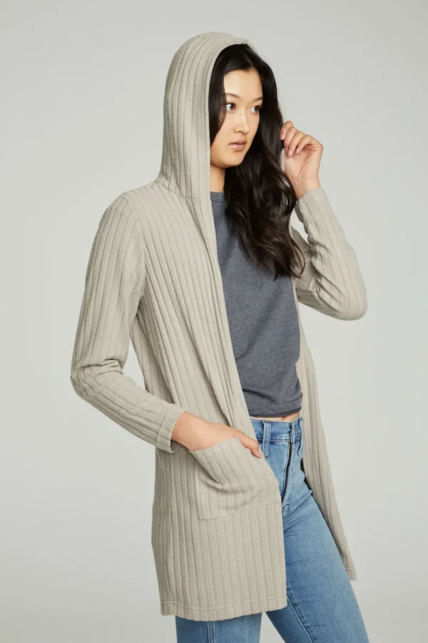 Online Hooded Open Duster Cardigan With Pockets Women Outerwear | Tops