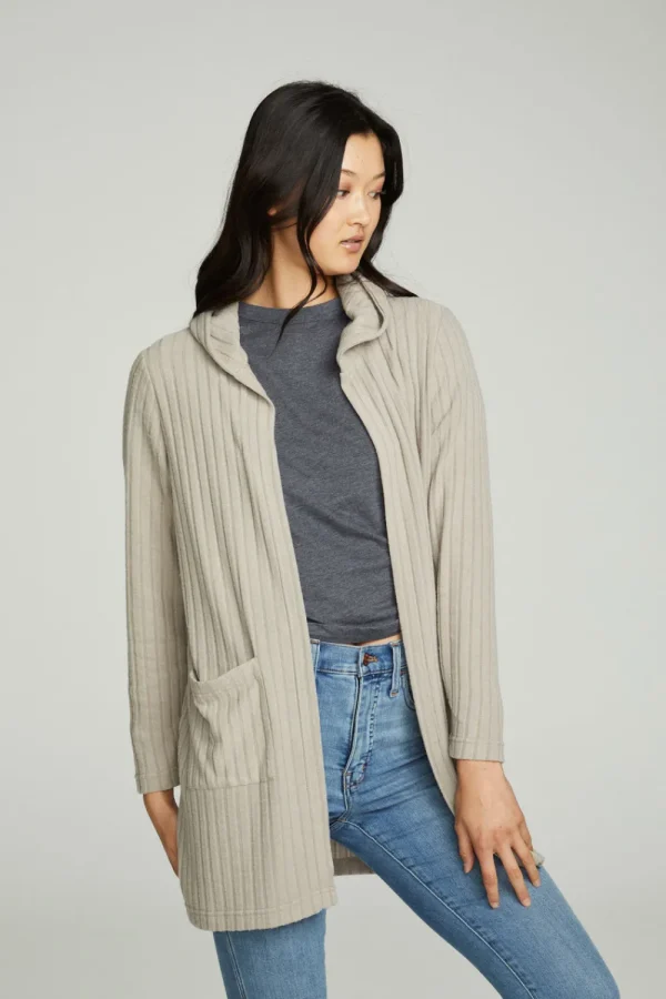 Online Hooded Open Duster Cardigan With Pockets Women Outerwear | Tops