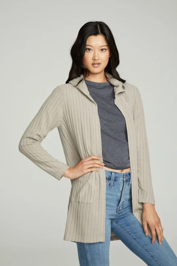 Online Hooded Open Duster Cardigan With Pockets Women Outerwear | Tops