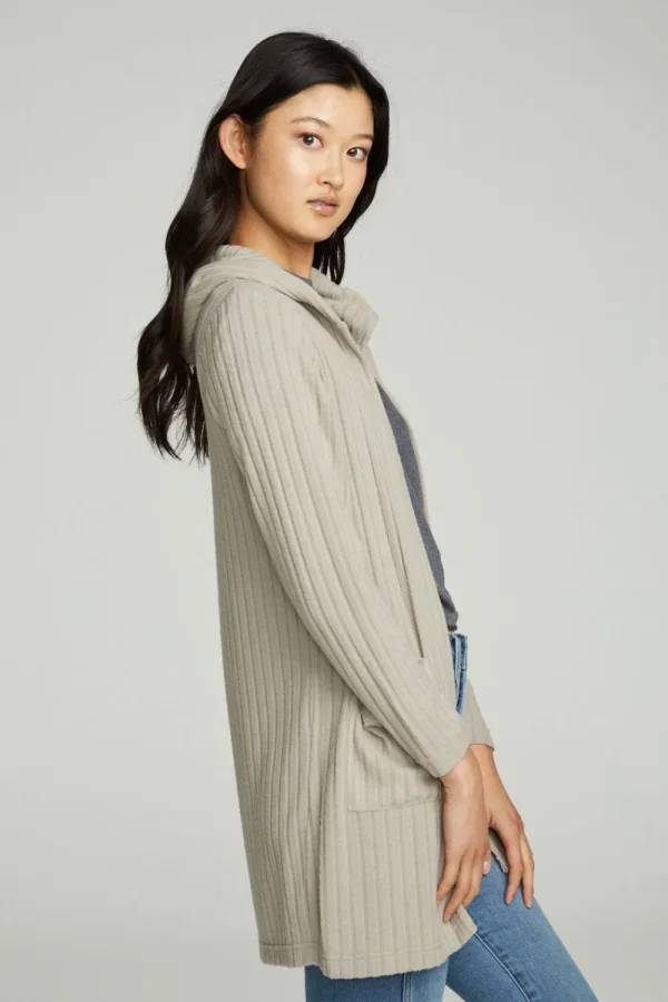 Online Hooded Open Duster Cardigan With Pockets Women Outerwear | Tops