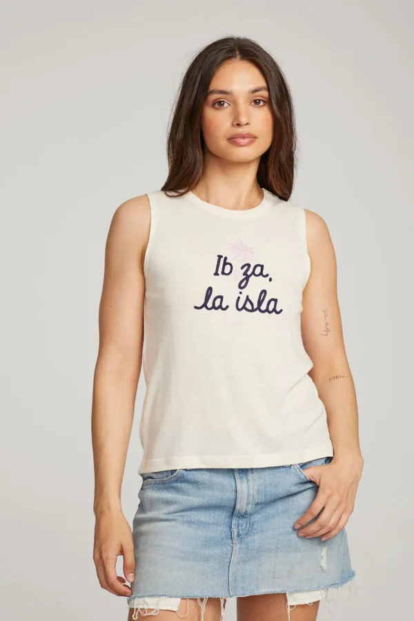 Hot Ibiza Palm Muscle Tee Women Loungewear | Graphics
