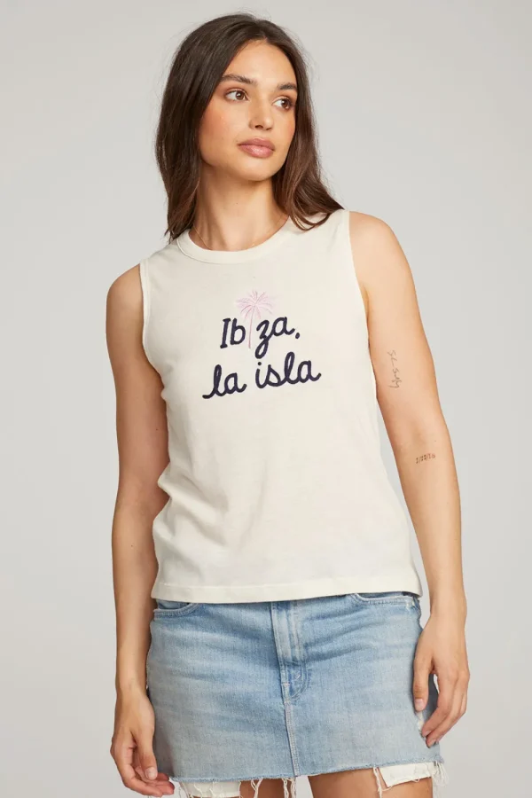 Hot Ibiza Palm Muscle Tee Women Loungewear | Graphics