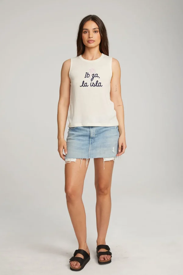 Hot Ibiza Palm Muscle Tee Women Loungewear | Graphics