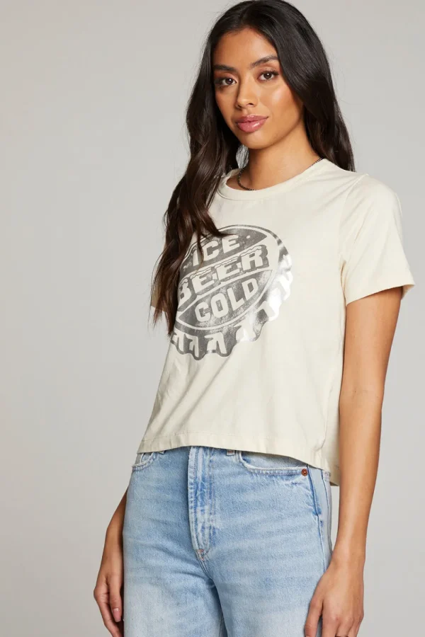 Clearance Ice Cold Beer Embroidery Tee Women Loungewear | Graphics