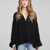 Online Idol Shadow Black Blouse Women Loungewear | Tops