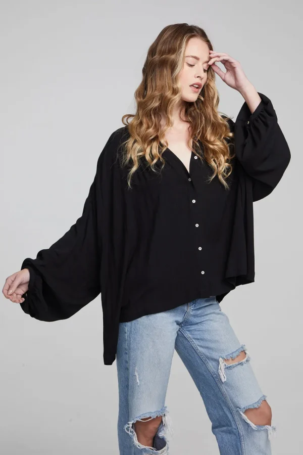 Online Idol Shadow Black Blouse Women Loungewear | Tops