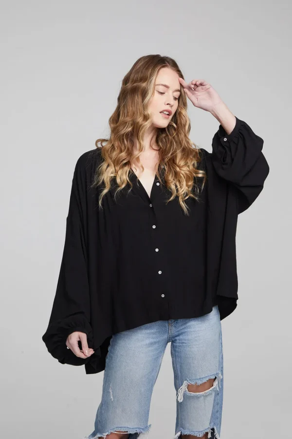 Online Idol Shadow Black Blouse Women Loungewear | Tops