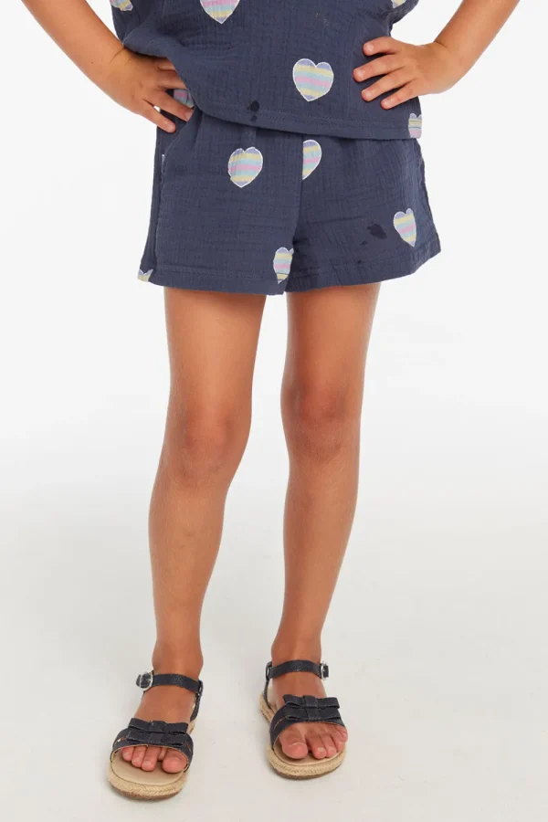 Cheap Jade Blue Heart Girls Short Kids Girls
