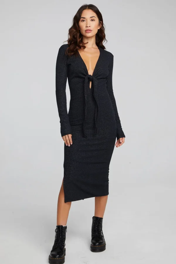 Shop Jenn Shadow Black Midi Dress Women Loungewear | Dresses