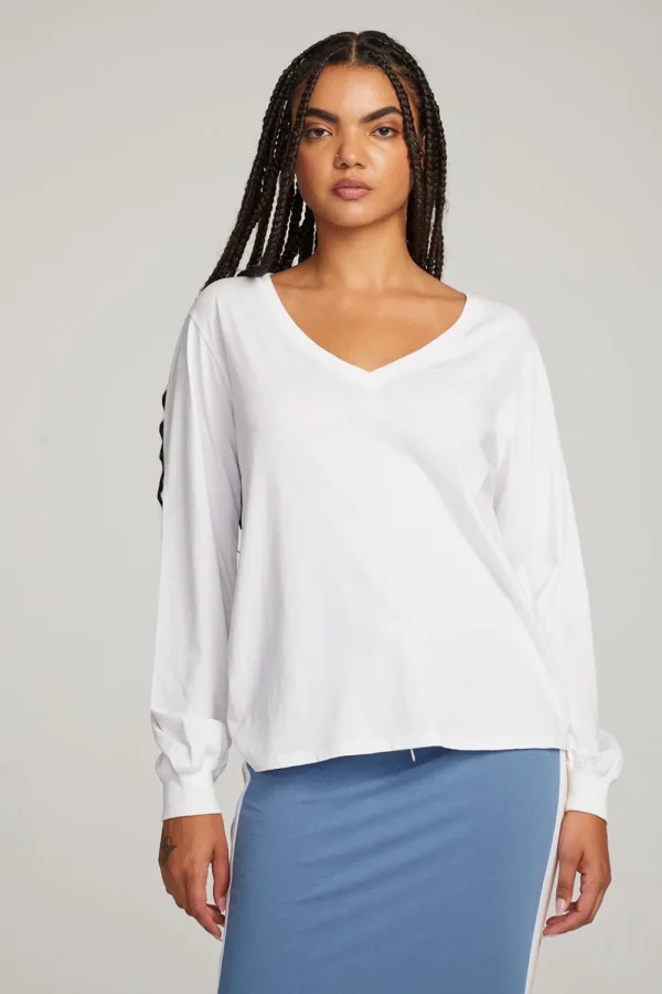 Cheap Kara White Long Sleeve Women Loungewear | Tops