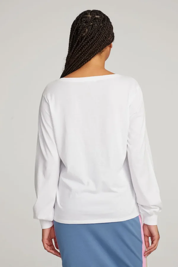 Cheap Kara White Long Sleeve Women Loungewear | Tops