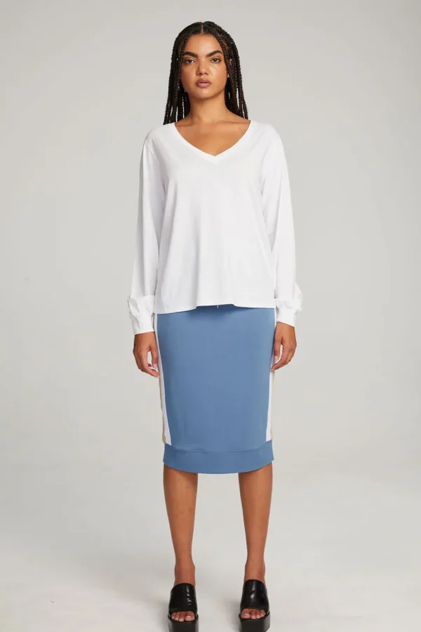 Cheap Kara White Long Sleeve Women Loungewear | Tops