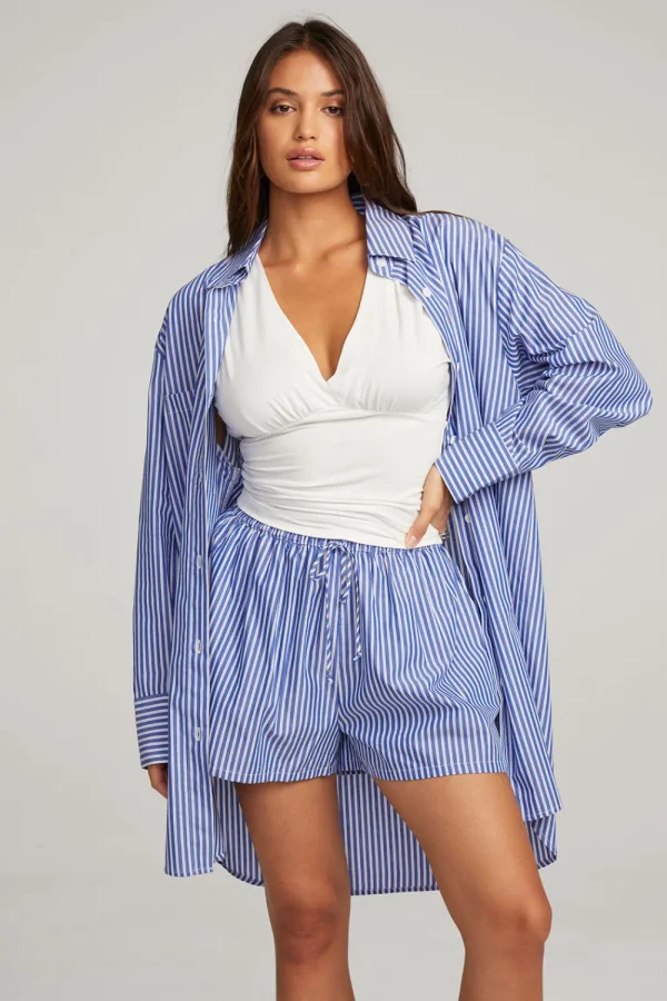 Flash Sale Kerstin Marmont Stripe Button Down Women Loungewear | Tops