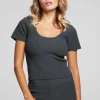 New Leah Black Licorice Tee Women Loungewear | Tops