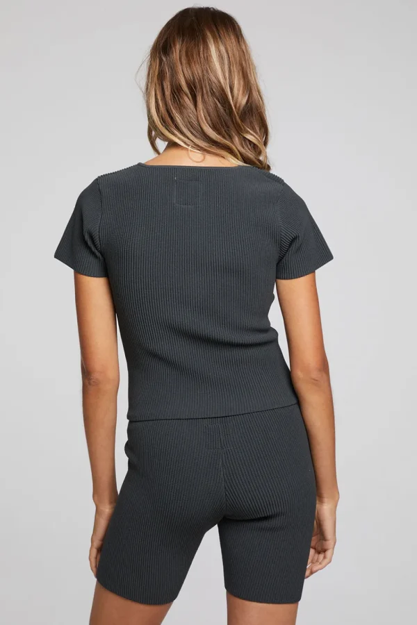 New Leah Black Licorice Tee Women Loungewear | Tops