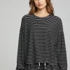 Best Sale Lesh Long Sleeve - Black And White Stripe Women Loungewear