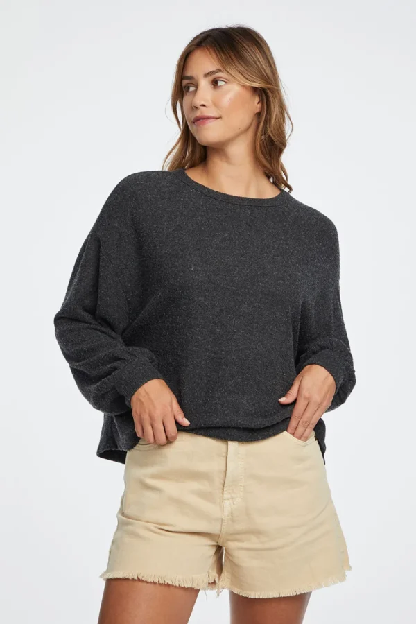 Best Sale Lesh Long Sleeve Tee - Black Onyx Women Loungewear