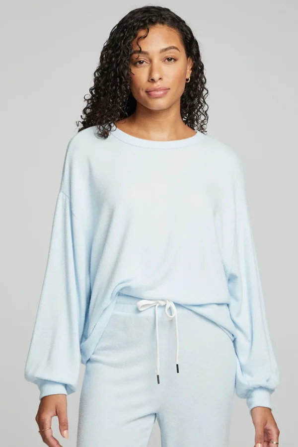 Store Lesh Long Sleeve Tee - Tide Blue Women Loungewear