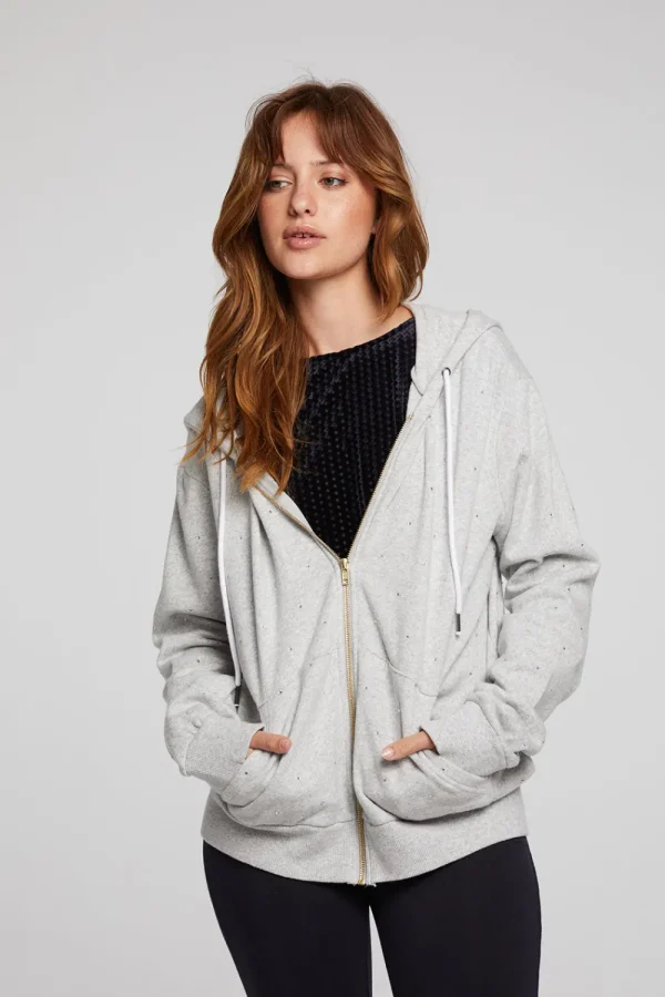 Sale Lex Heather Grey Zip Up Hoodie Women Outerwear | Loungewear