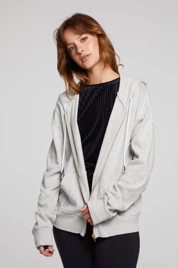 Sale Lex Heather Grey Zip Up Hoodie Women Outerwear | Loungewear