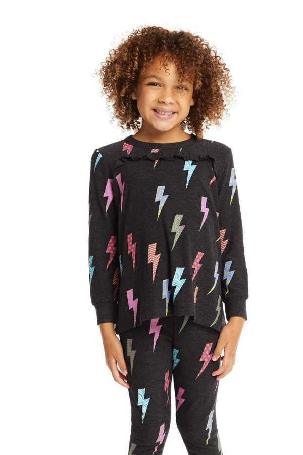 Flash Sale Lightning Bolts Long Sleeve Kids Girls