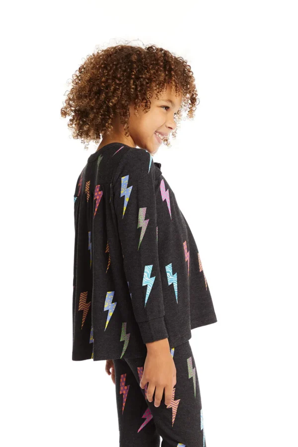 Flash Sale Lightning Bolts Long Sleeve Kids Girls